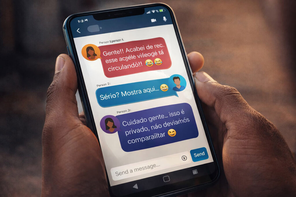 Chat que mostra que mostra uma conversa 